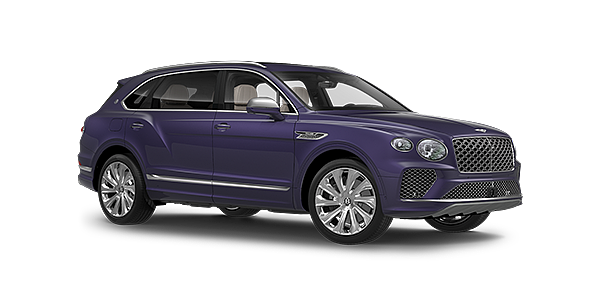 Bentley Essex (Chelmsford) Bentayga Extended Wheelbase Mulliner luxury SUV front three quarter in Tanzanite Purple paint